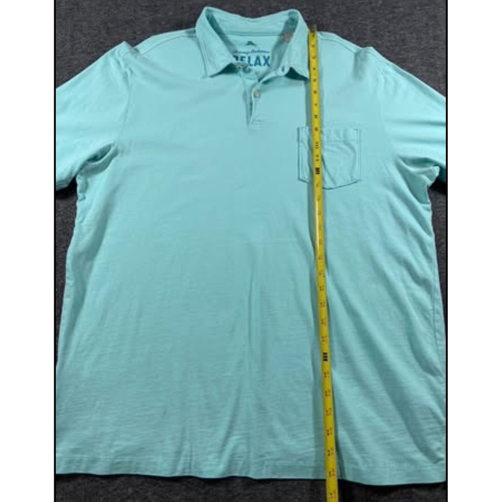 Tommy Bahama Relax Mens L Pima Cotton Short Sleeve Polo Shirt Aqua Blue Marlin - Picture 7 of 10